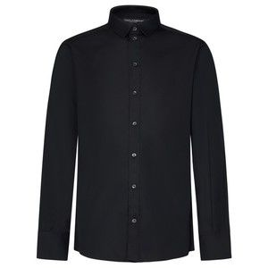 Dolce & Gabbana Italian Collar Black Shirt - NWT